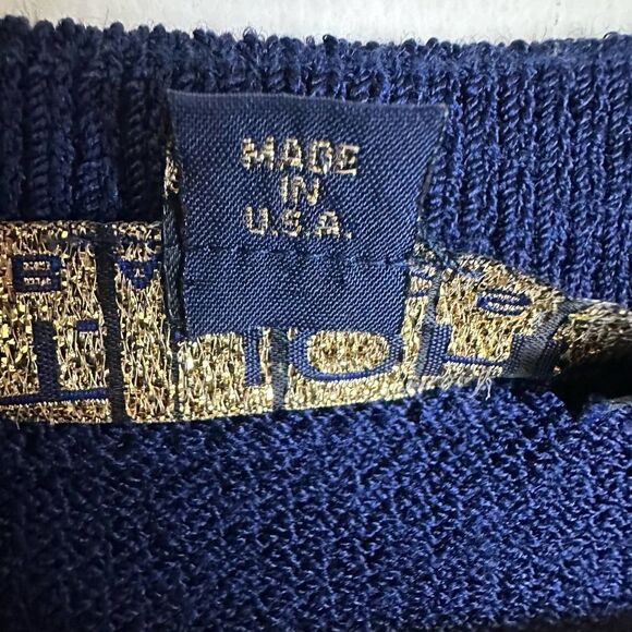 St.John Basics VTG USA Navy Blue Long Crewneck Sweater Women’s M‎ - Picture 3 of 7